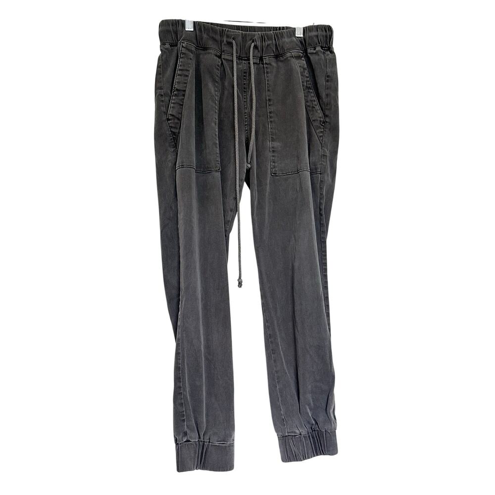 Anthropologie (S) Cloth & Stone Amy Gray Washed Lightweight Joggers Tie Waist
